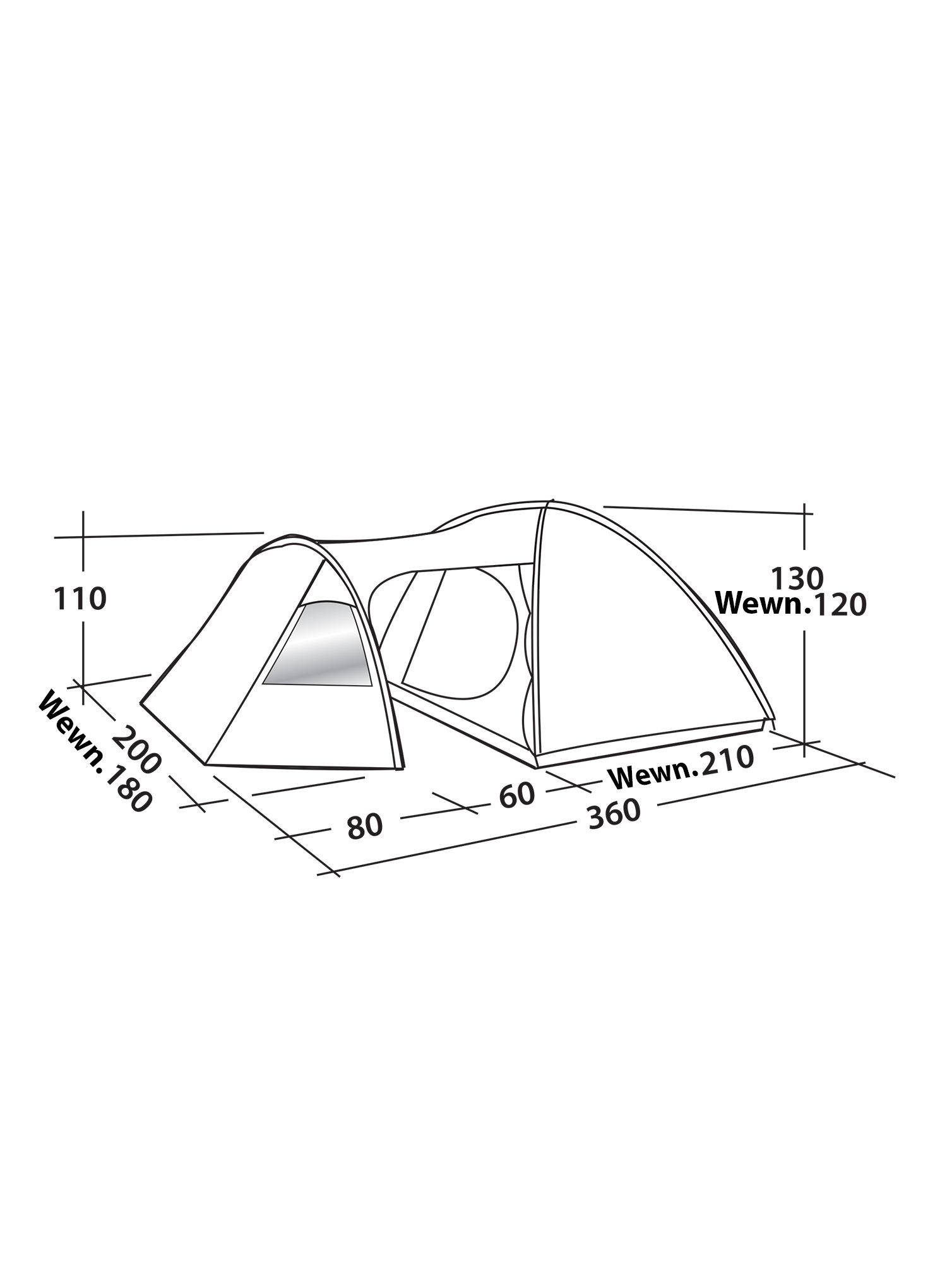 Šotor za 3 osebe Easy Camp Eclipse 300 - rustic green