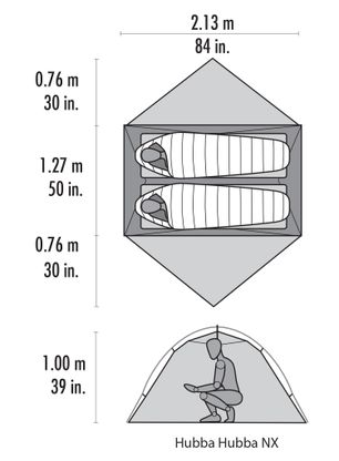 Treking šotor MSR Hubba Hubba NX 2-Person Backpacking Tent - gray