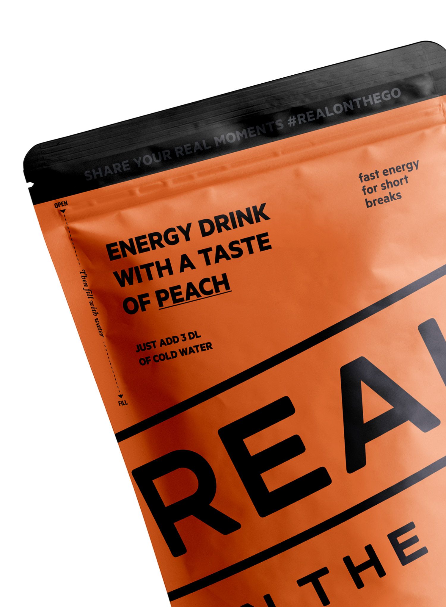Energijska pijača Real Turmat Energy drink Taste of Peach 330 ml