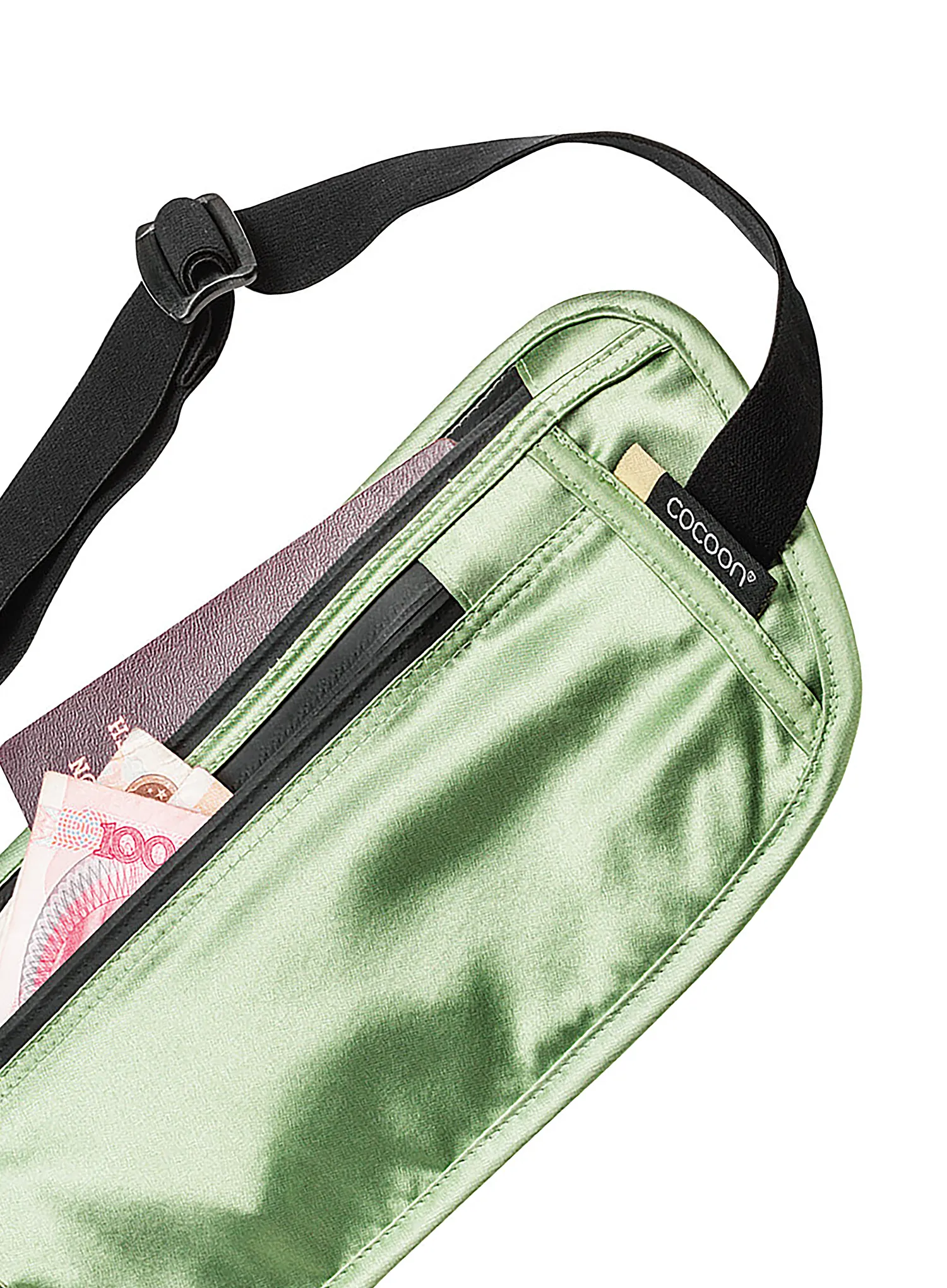 Torbica za okoli pasu Cocoon Secret Waist Wallet - Silk - light green