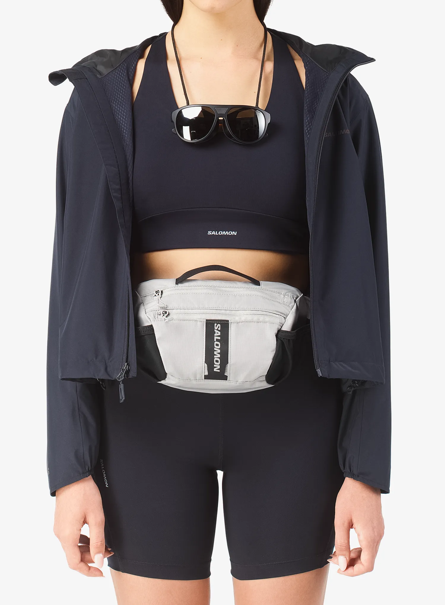 Torbica za okoli pasu Salomon ACS Waist Pack 3 - paloma/black