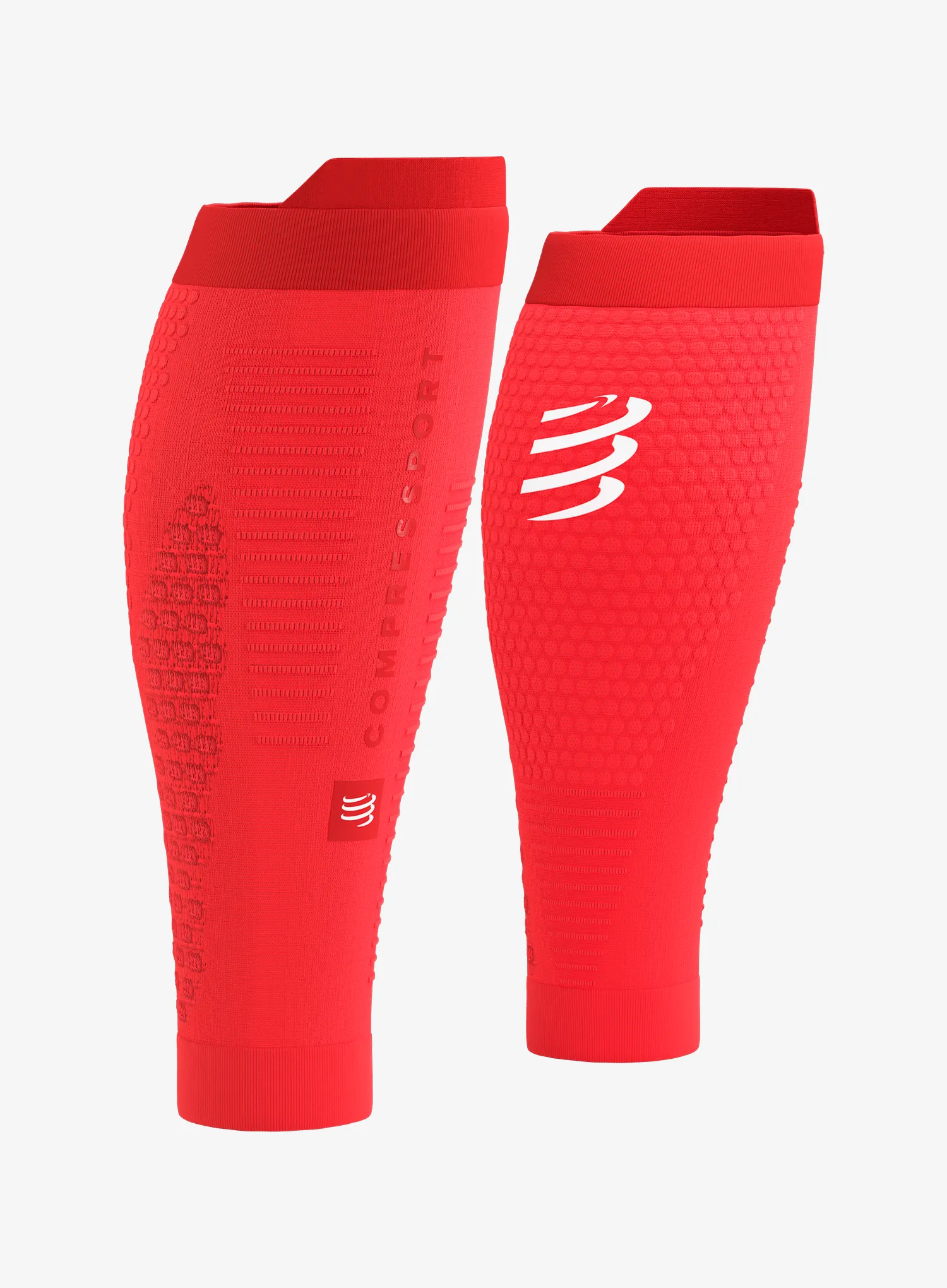 Tekaške nogavice Compressport R2 3.0 - fluo red/white