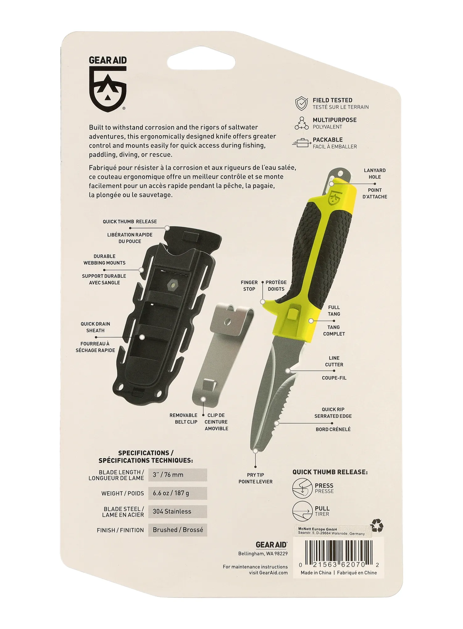 Taktični nož GearAid Tanu Dive and Rescue - green