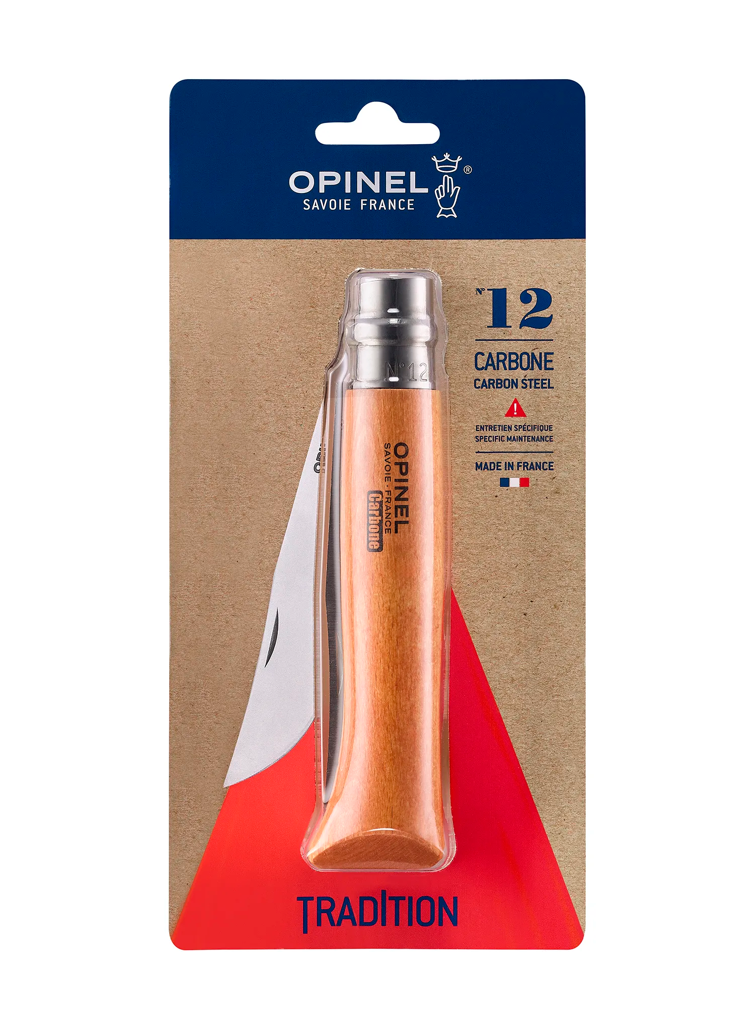 Zložljiv nož Opinel Carbon no.12 - light wood