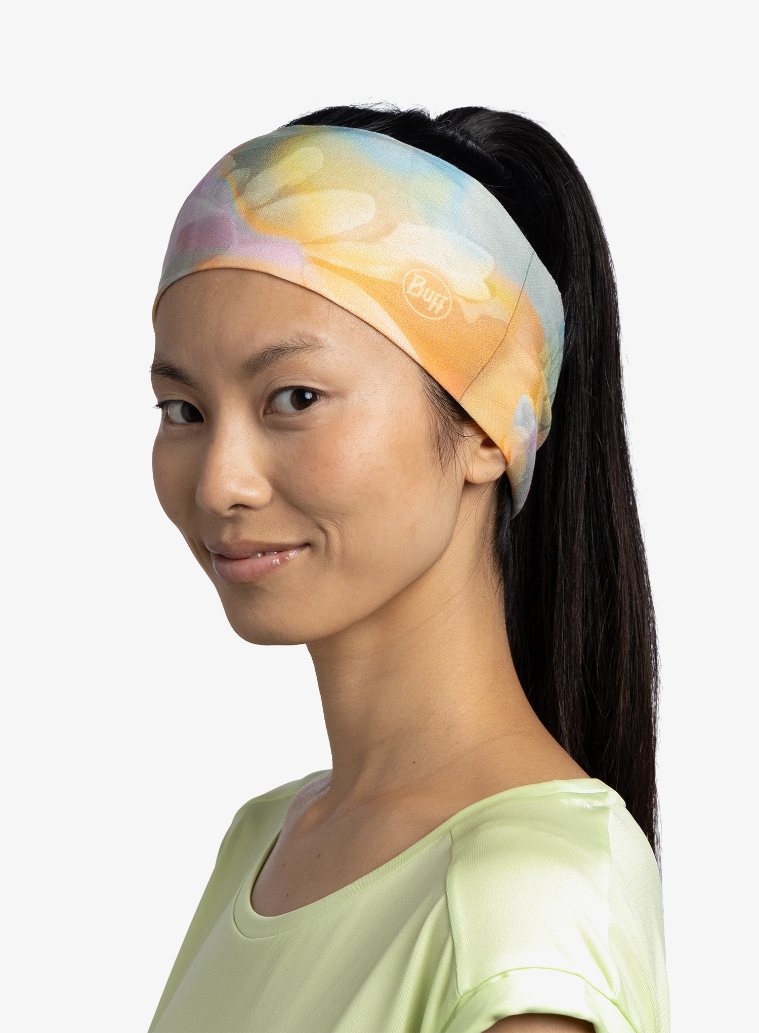 Naglavni trak Buff Coolnet UV Wide Headband - esmerald seagrove green 