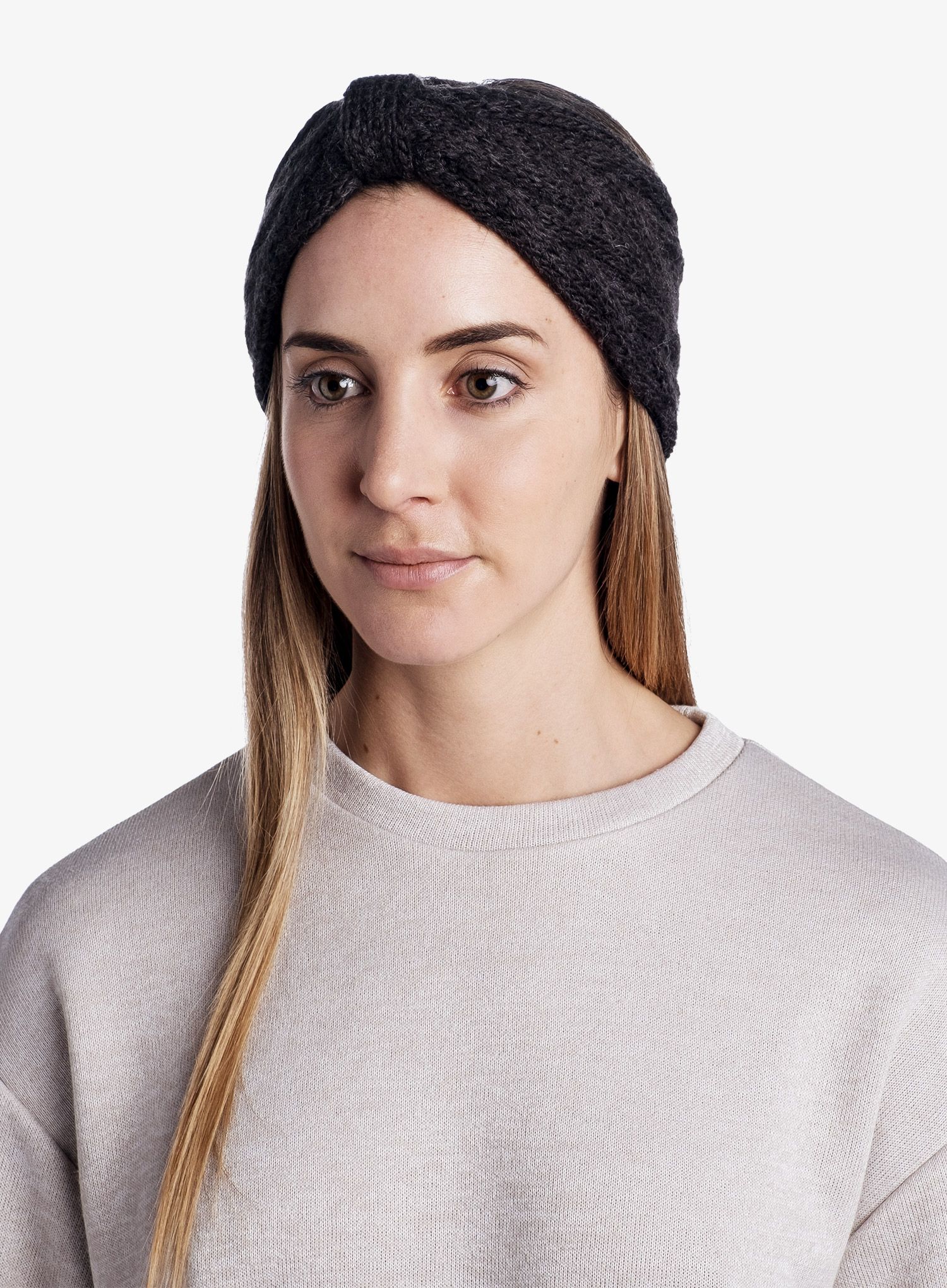 Ženski naglavni trak Buff Knitted&Fleece Headband Caryn - graphite