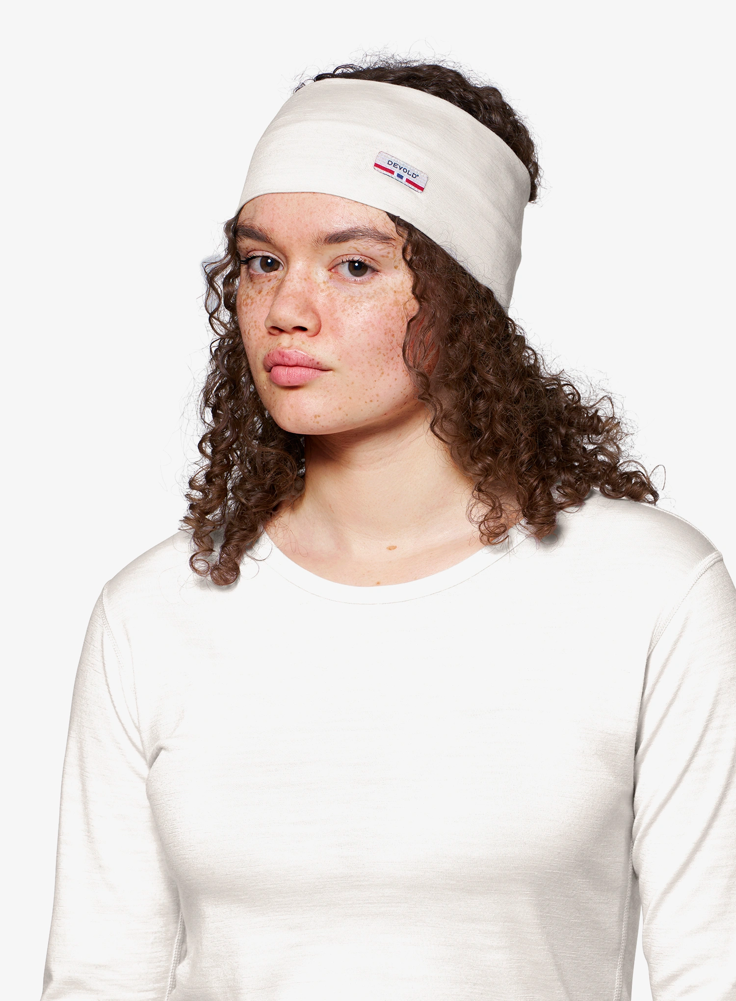 Naglavni trak Devold Breeze Plus Merino 200 Headband - white