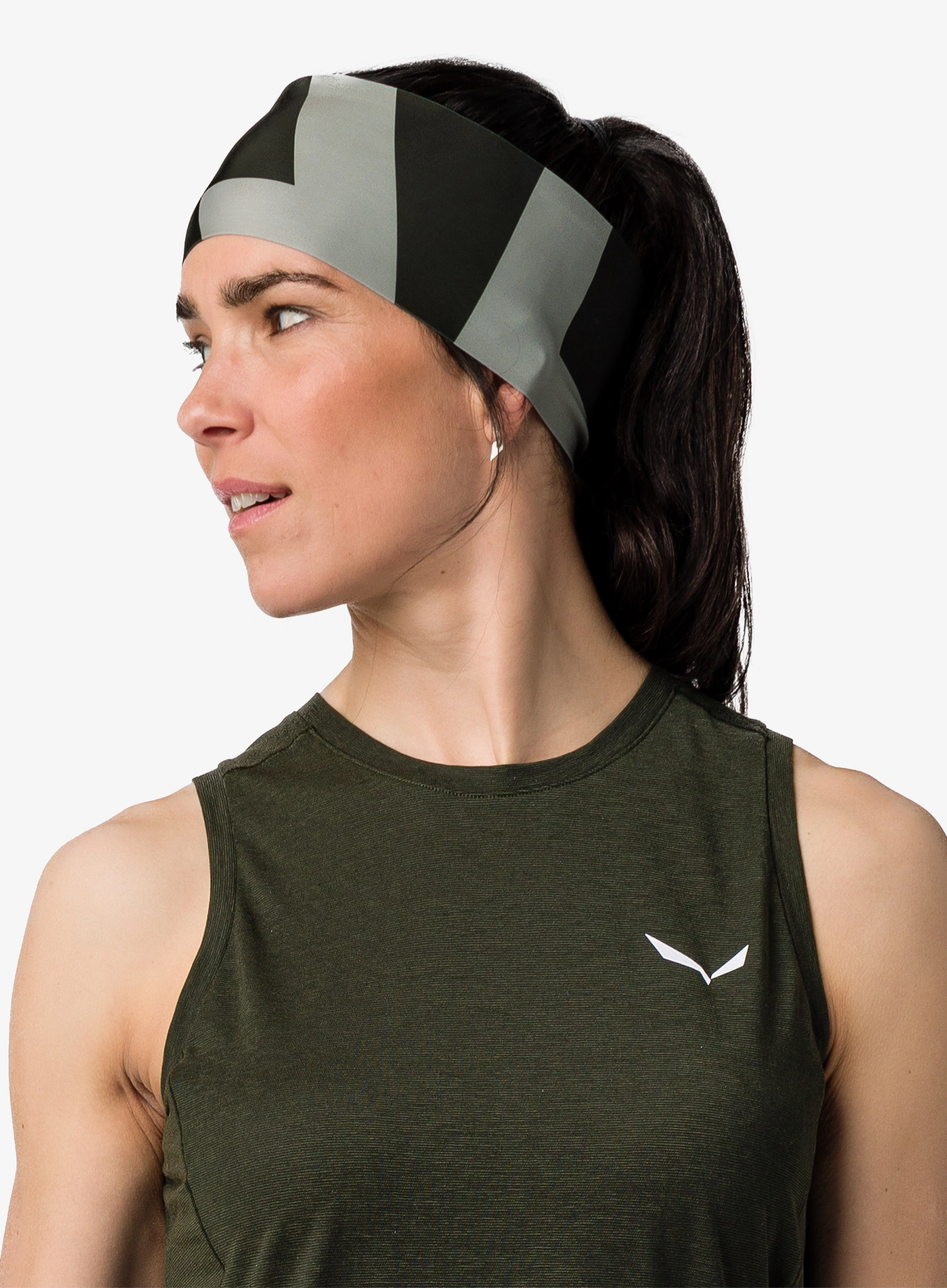 Naglavni trak Salewa Pedroc Dry Headband - dark olive