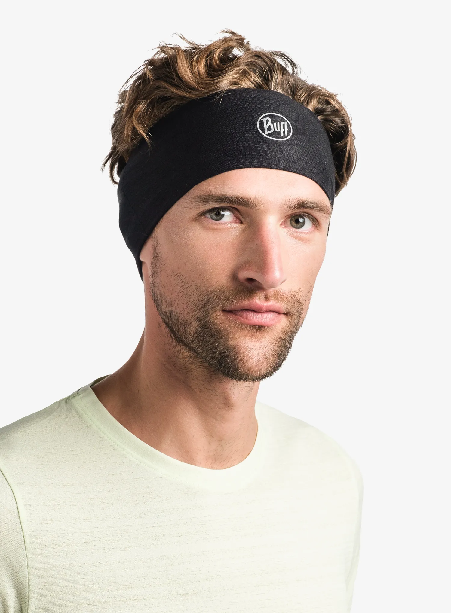 Športni naglavni trak Buff Coolnet UV+ Headband - solid black