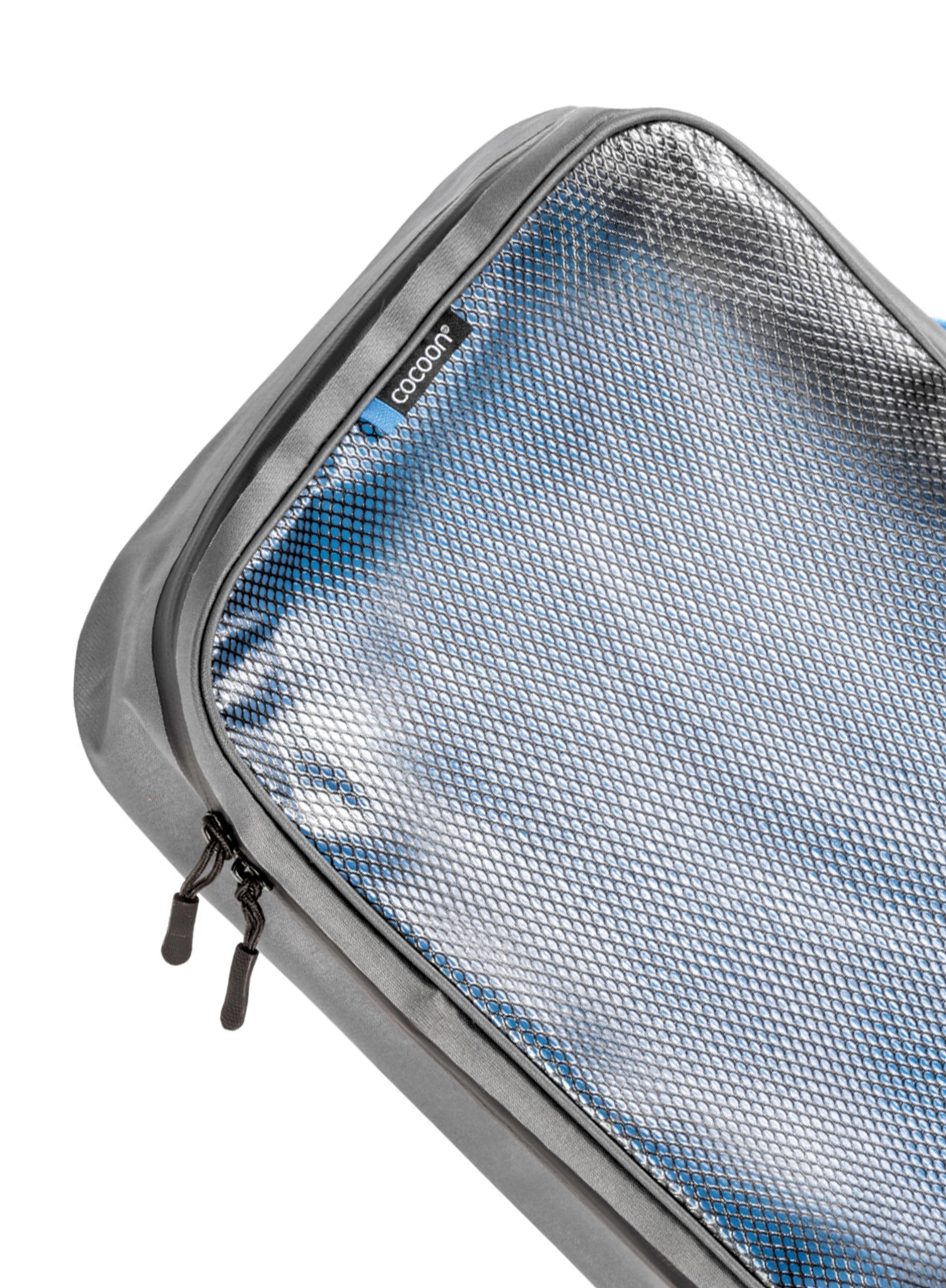 Potovalni organizator Cocoon Packing Cube - Laminated Net Top L - grey/blue