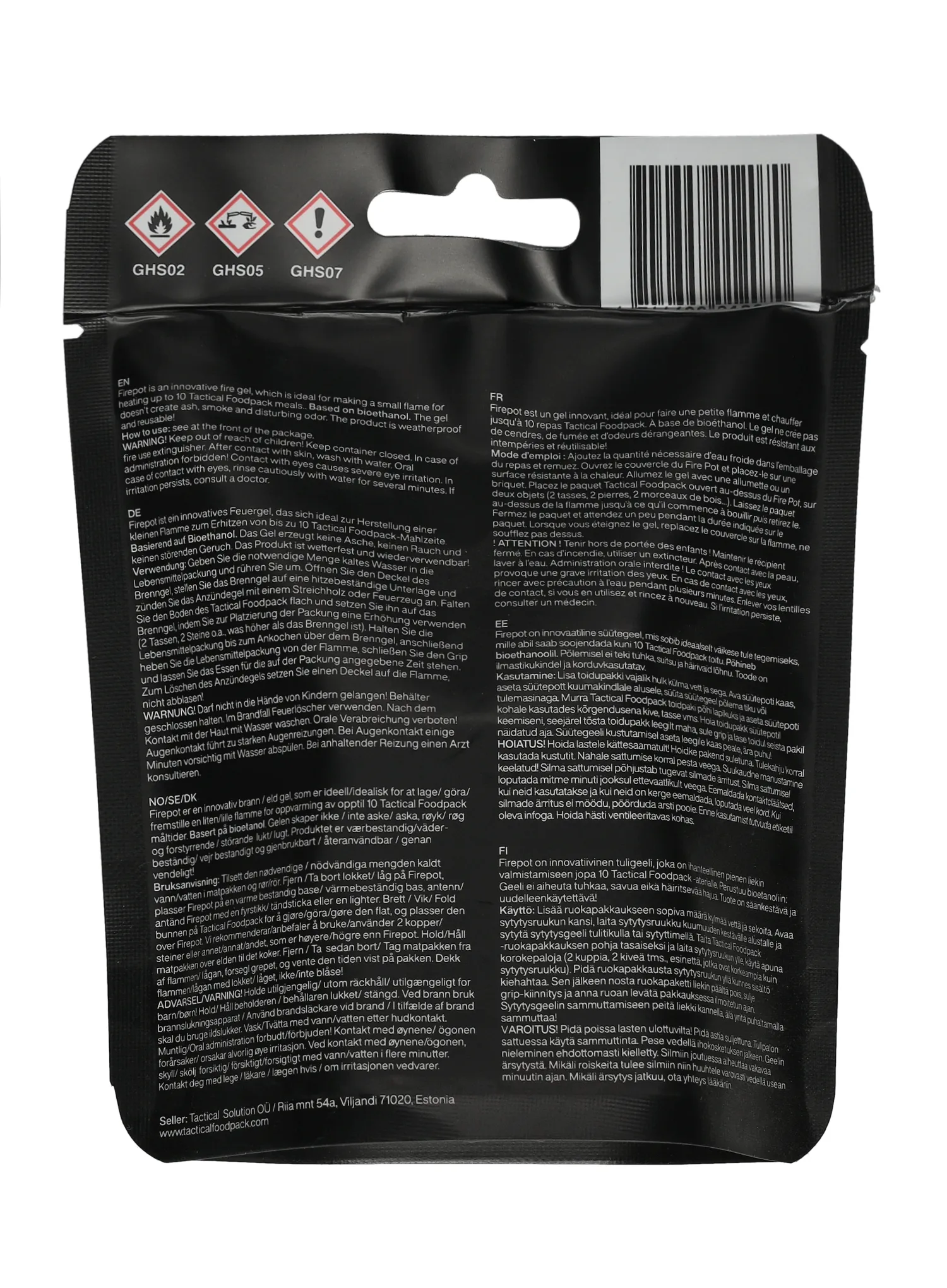 Trdo gorivo Tactical FoodPack Tactical Fire Pot