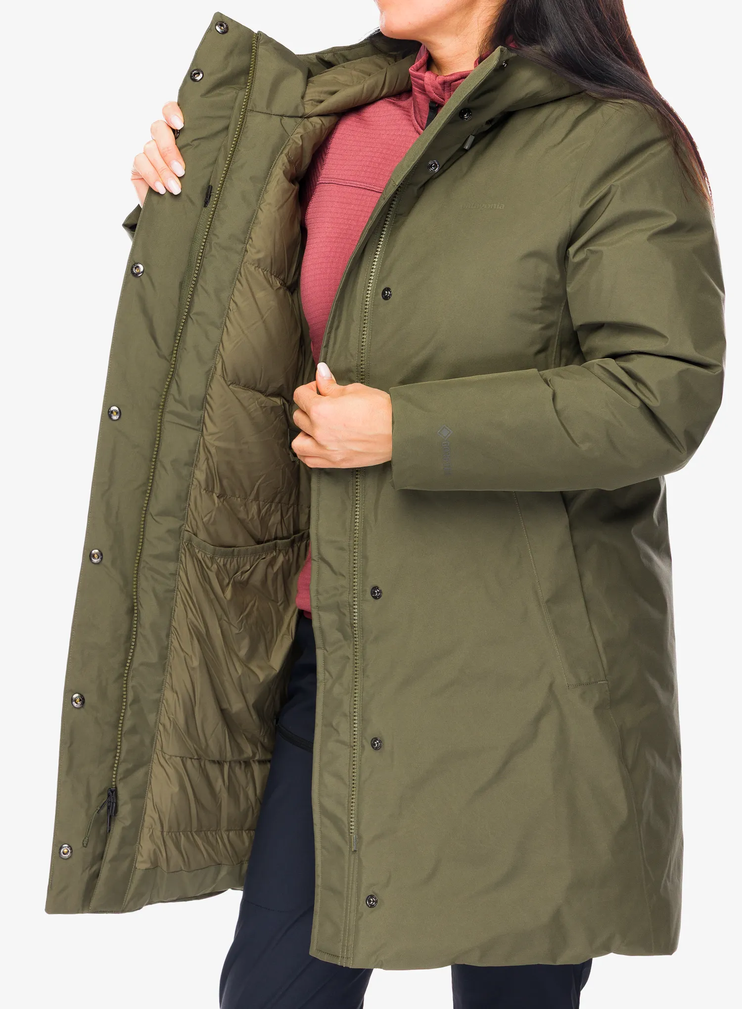 Ženska zimska jakna Patagonia Stormshadow Parka - basin green