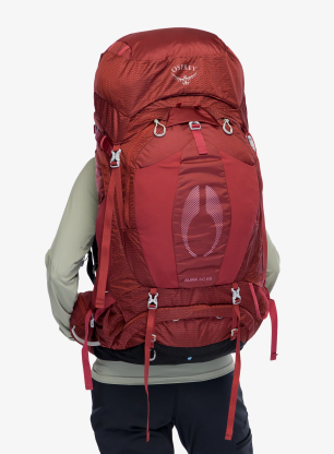 Ženski pohodniški nahrbtnik Osprey Aura AG 65 - berry sorbet red