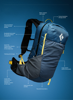 Ženski pohodniški nahrbtnik Black Diamond Pursuit 25 Backpack - black/black