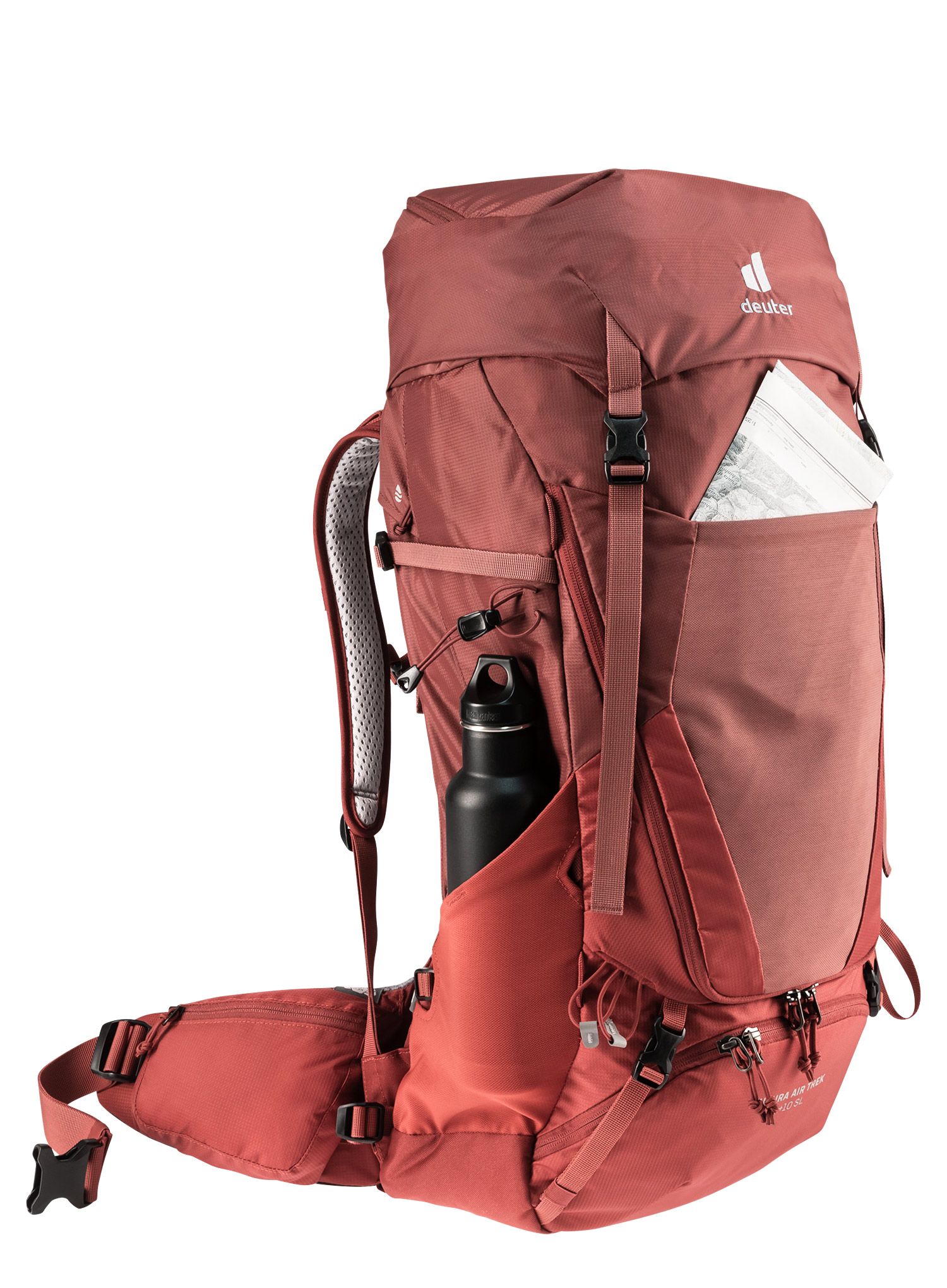 Ženski pohodniški nahrbtnik Deuter Futura Air Trek 45 + 10 SL - redwood/lava