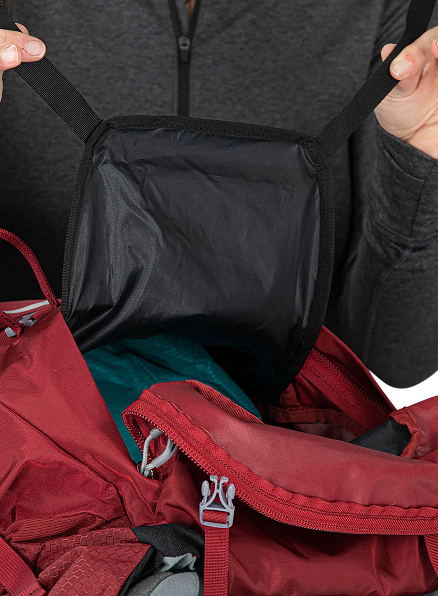 Ženski pohodniški nahrbtnik Osprey Ariel 55 - claret red