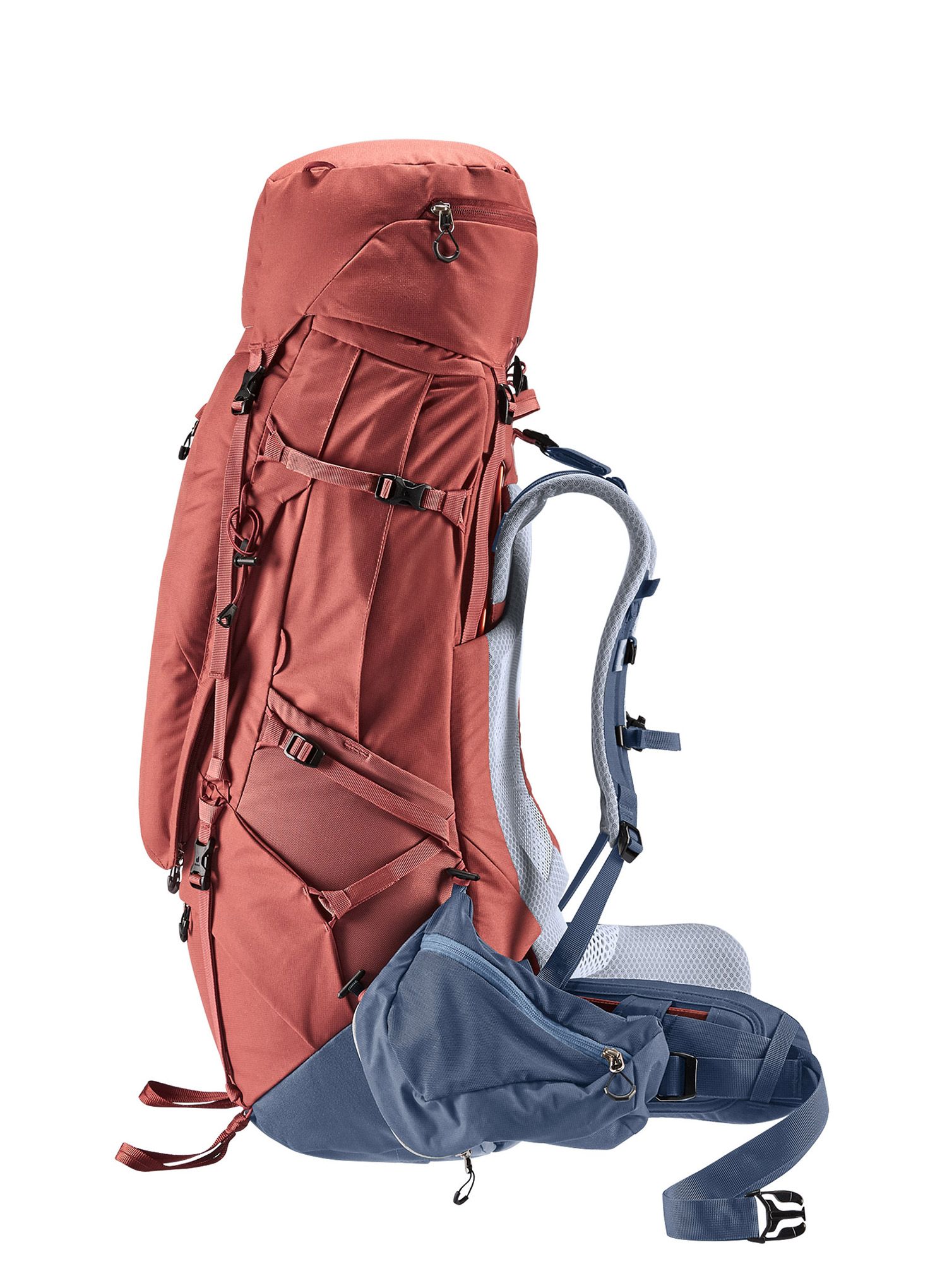 Ženski pohodniški nahrbtnik Deuter Aircontact X 60+15 SL - redwood/ink