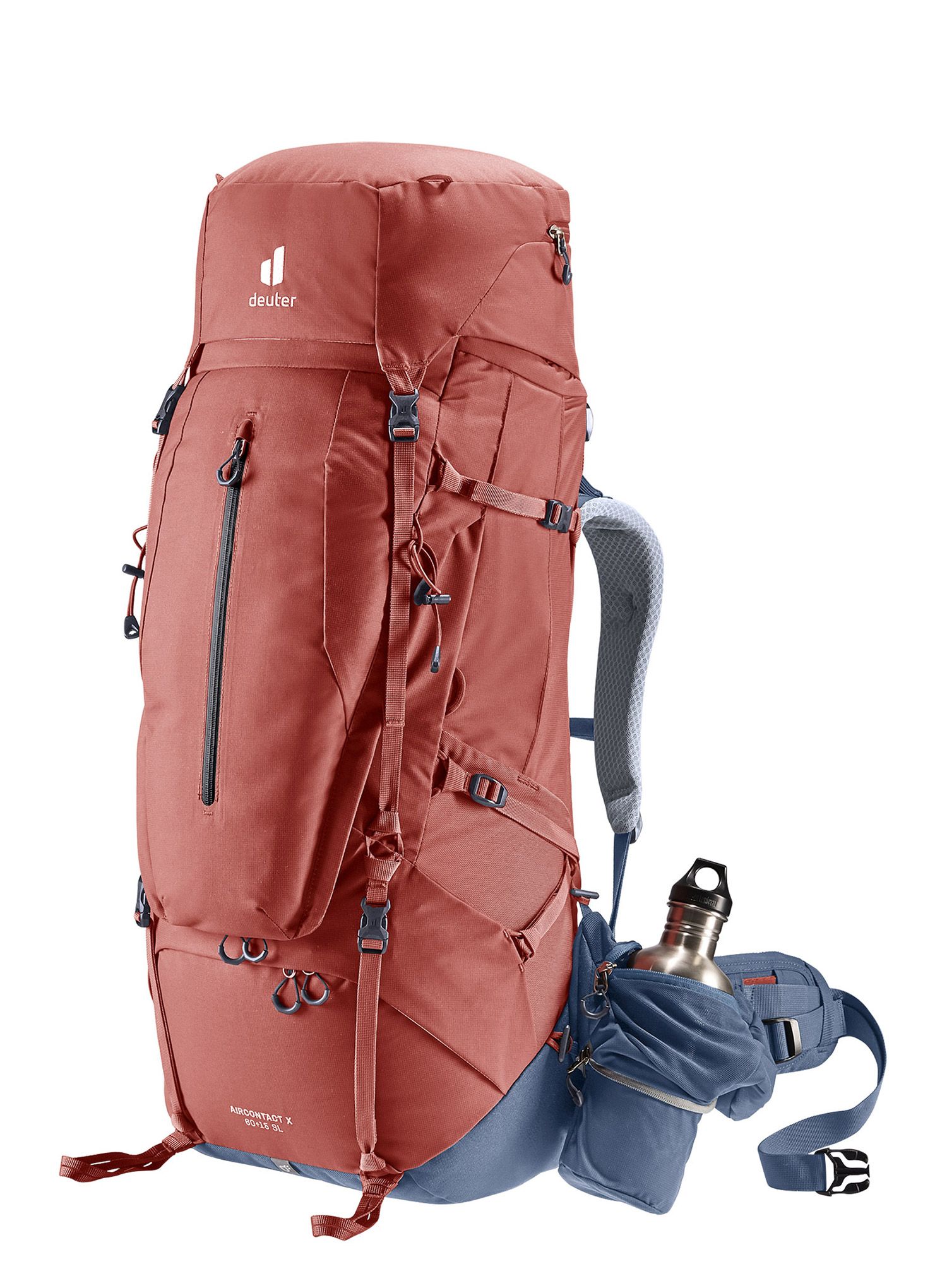 Ženski pohodniški nahrbtnik Deuter Aircontact X 60+15 SL - redwood/ink
