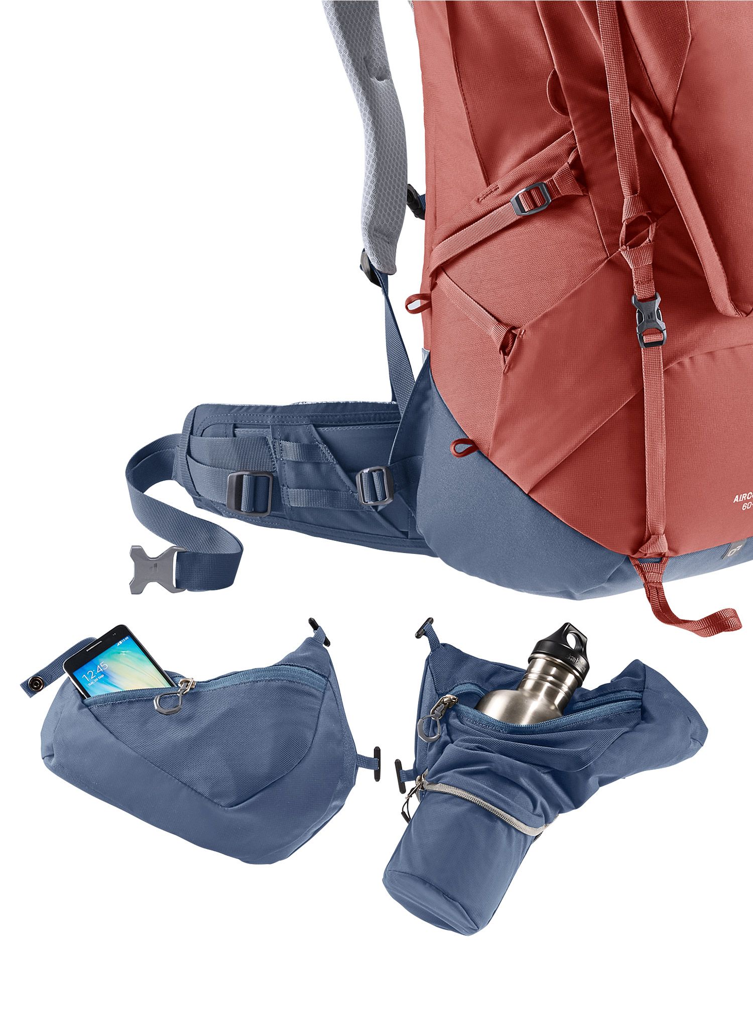 Ženski pohodniški nahrbtnik Deuter Aircontact X 60+15 SL - redwood/ink