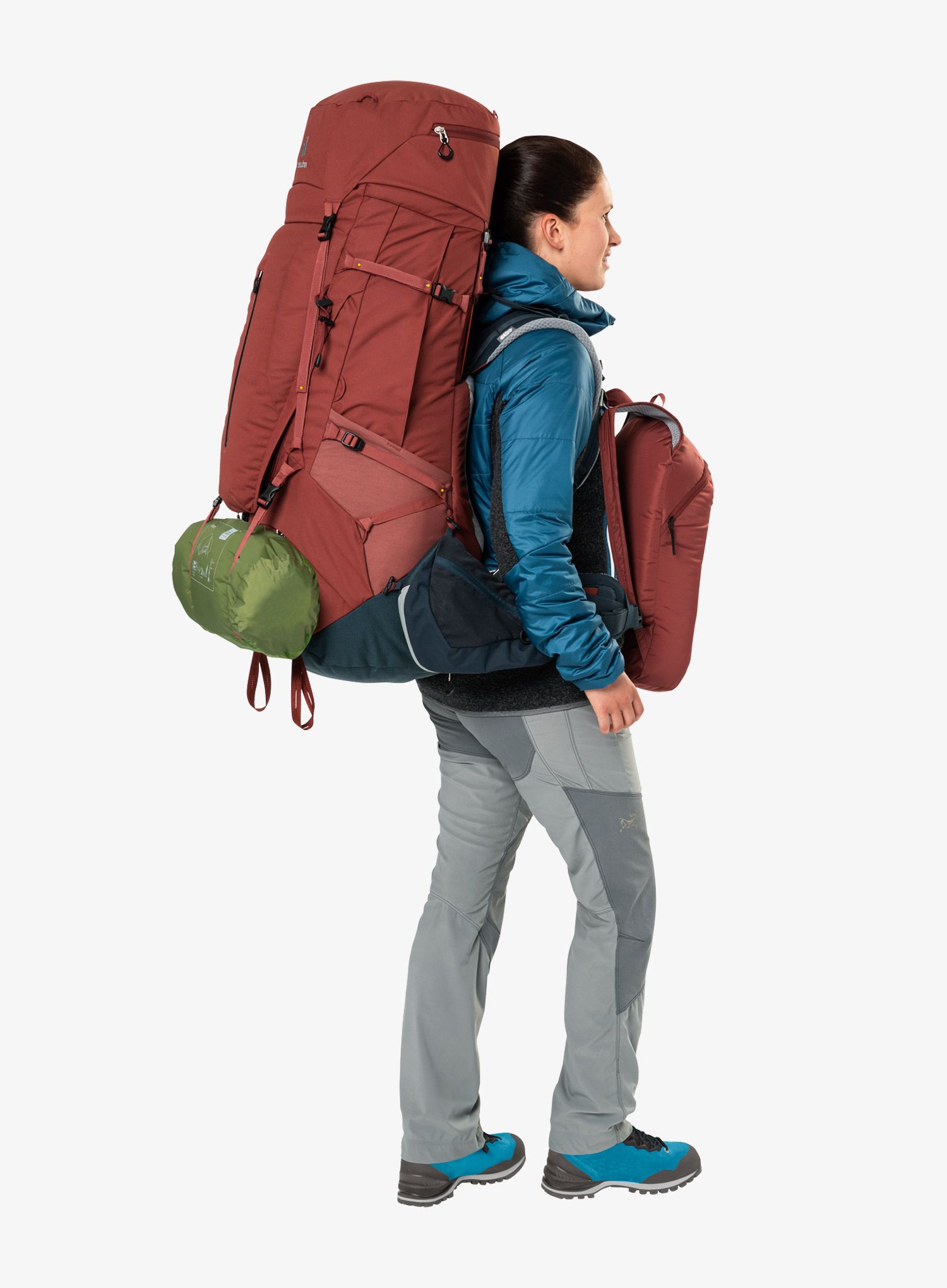Ženski pohodniški nahrbtnik Deuter Aircontact X 80+15 SL - redwood/ink