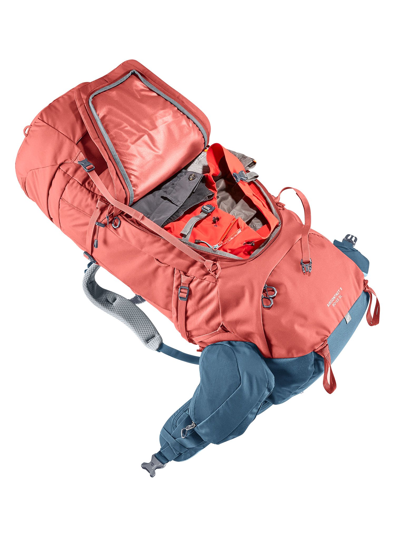 Ženski pohodniški nahrbtnik Deuter Aircontact X 80+15 SL - redwood/ink