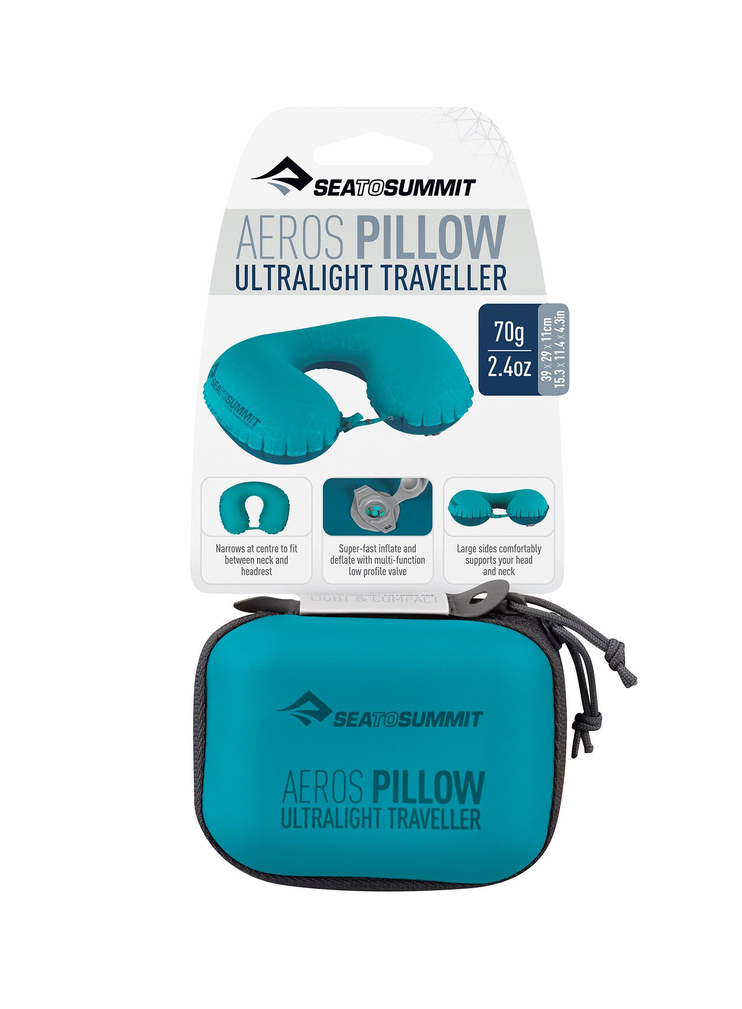 Potovalni vzglavnik Sea To Summit Aeros Ultralight Pillow Traveller - aqua