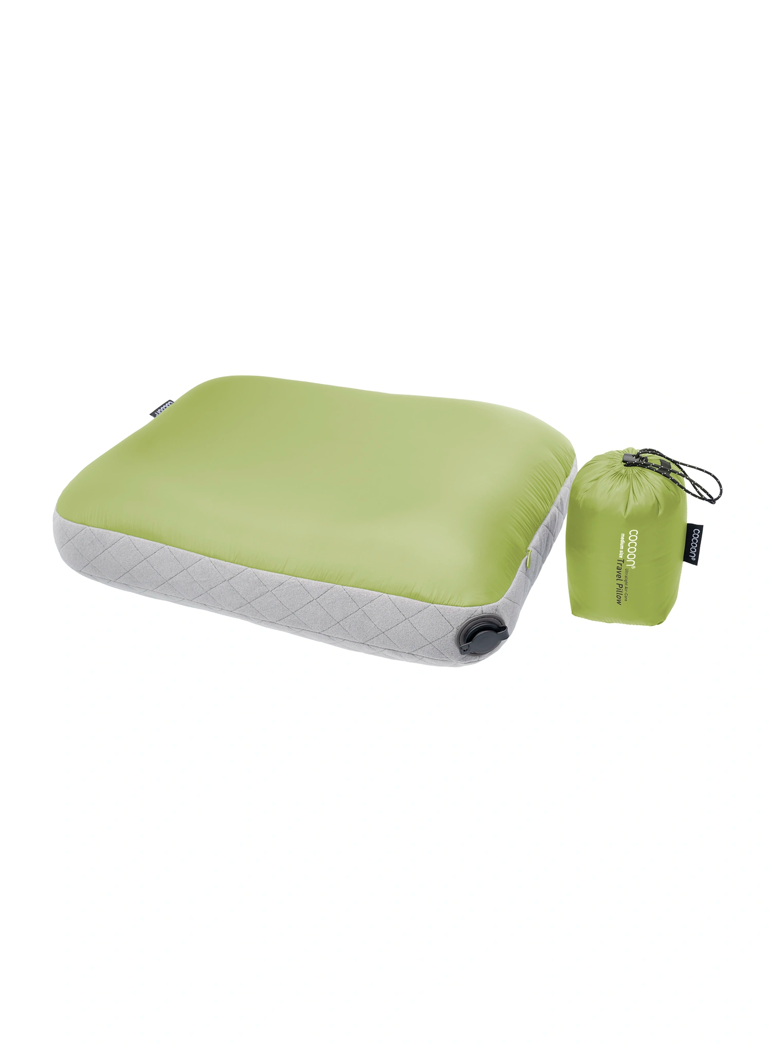 Potovalni vzglavnik Cocoon Air-Core Pillow - Ultralight Medium Size - wasabi/grey