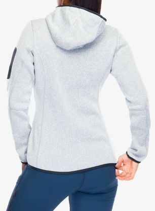 Ženski flis CMP Londra Fix Hood Jacket Knitted - alluminio/antracite