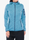 Ženski flis CMP Londra Fix Hood Jacket Knitted - topazio/blue ink