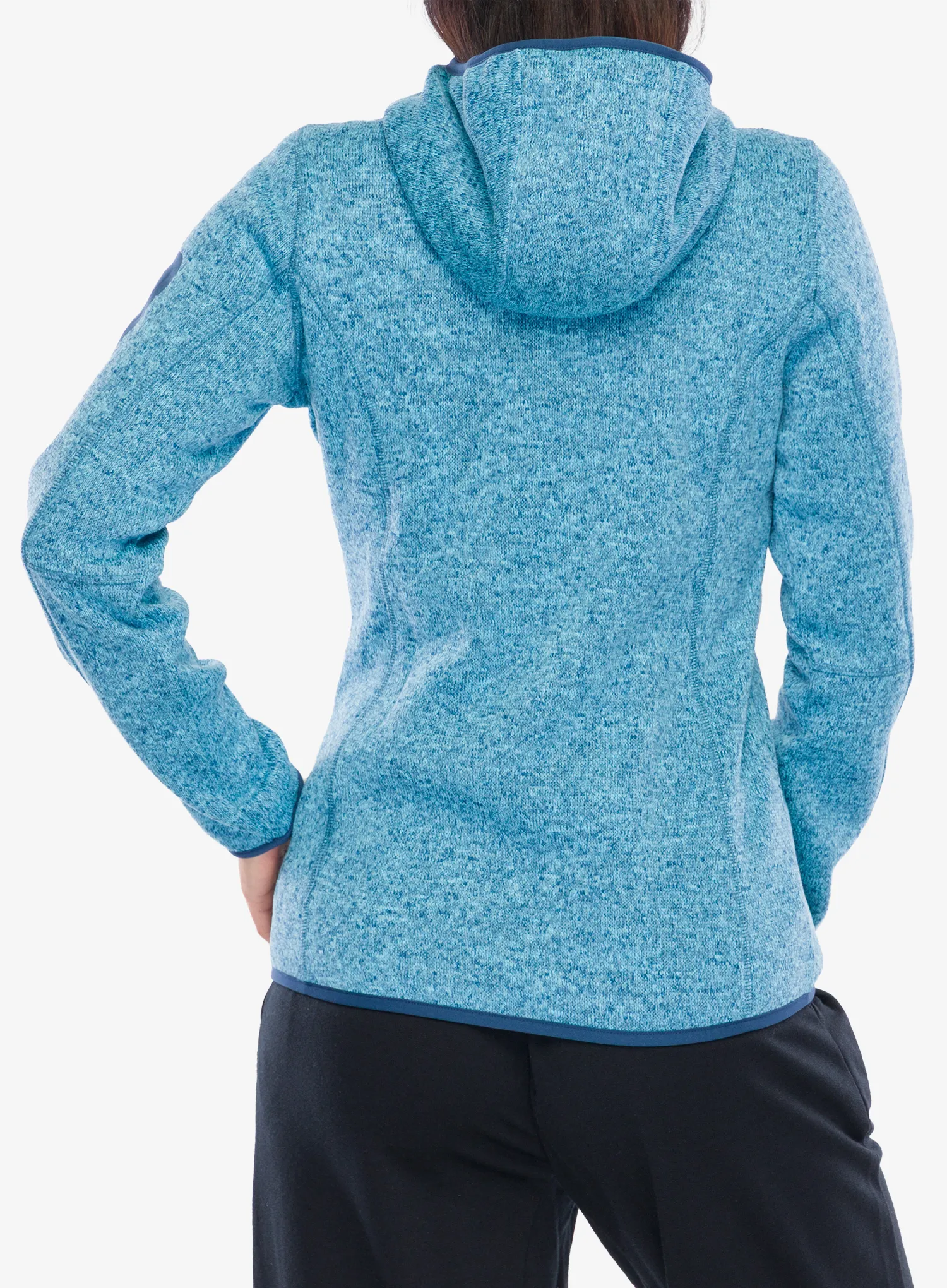 Ženski flis CMP Londra Fix Hood Jacket Knitted - topazio/blue ink