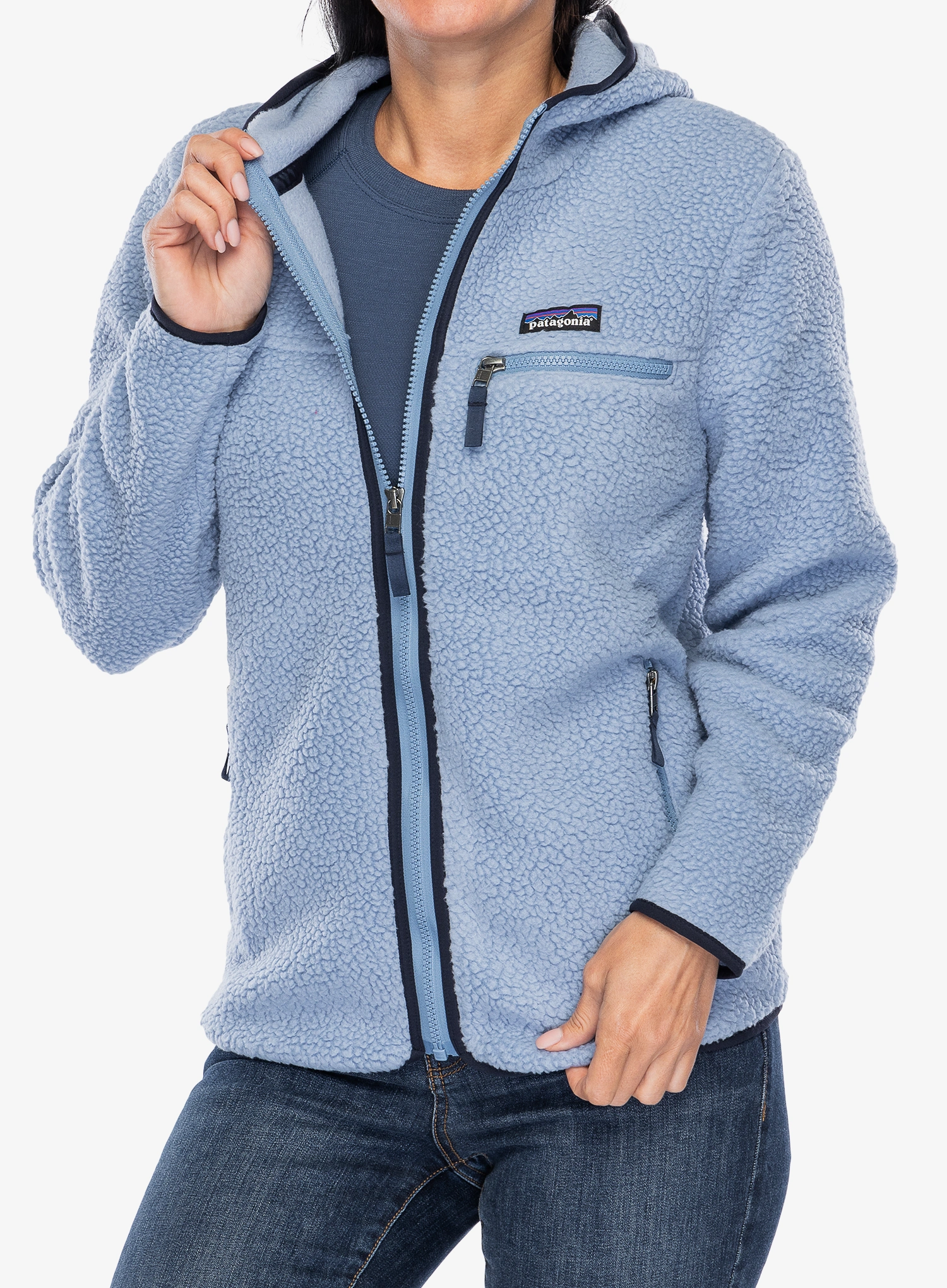 Ženski flis Patagonia Retro Pile Hoody - barnacle blue