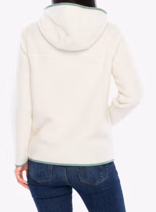 Ženski flis s kapuco Patagonia Retro Pile Hoody - natural/ellwood green