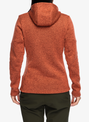 Ženski flis s kapuco Salewa Puez Rocca Pl Hooded Jacket - etruscan red