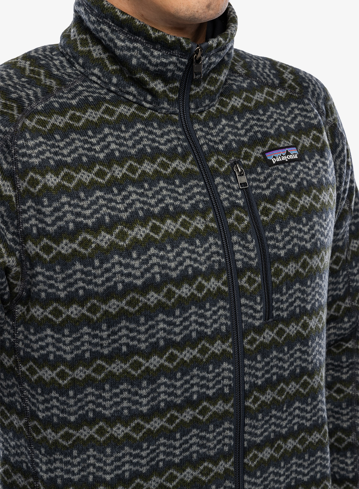 Flis Patagonia Better Sweater Jacket - woven together/smolder blue