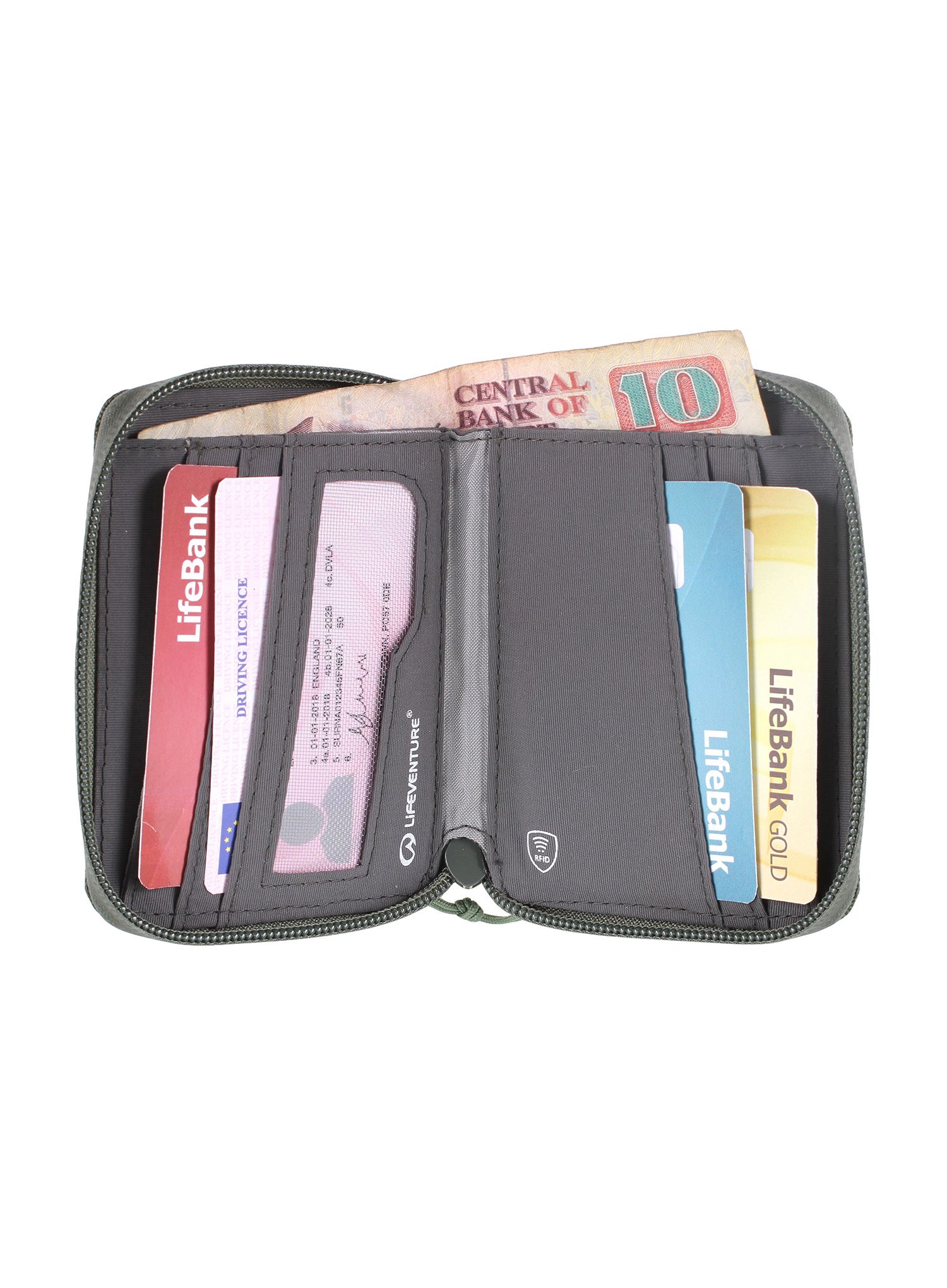Denarnica Lifeventure Recycled RFID Bi-Fold Wallet - olive