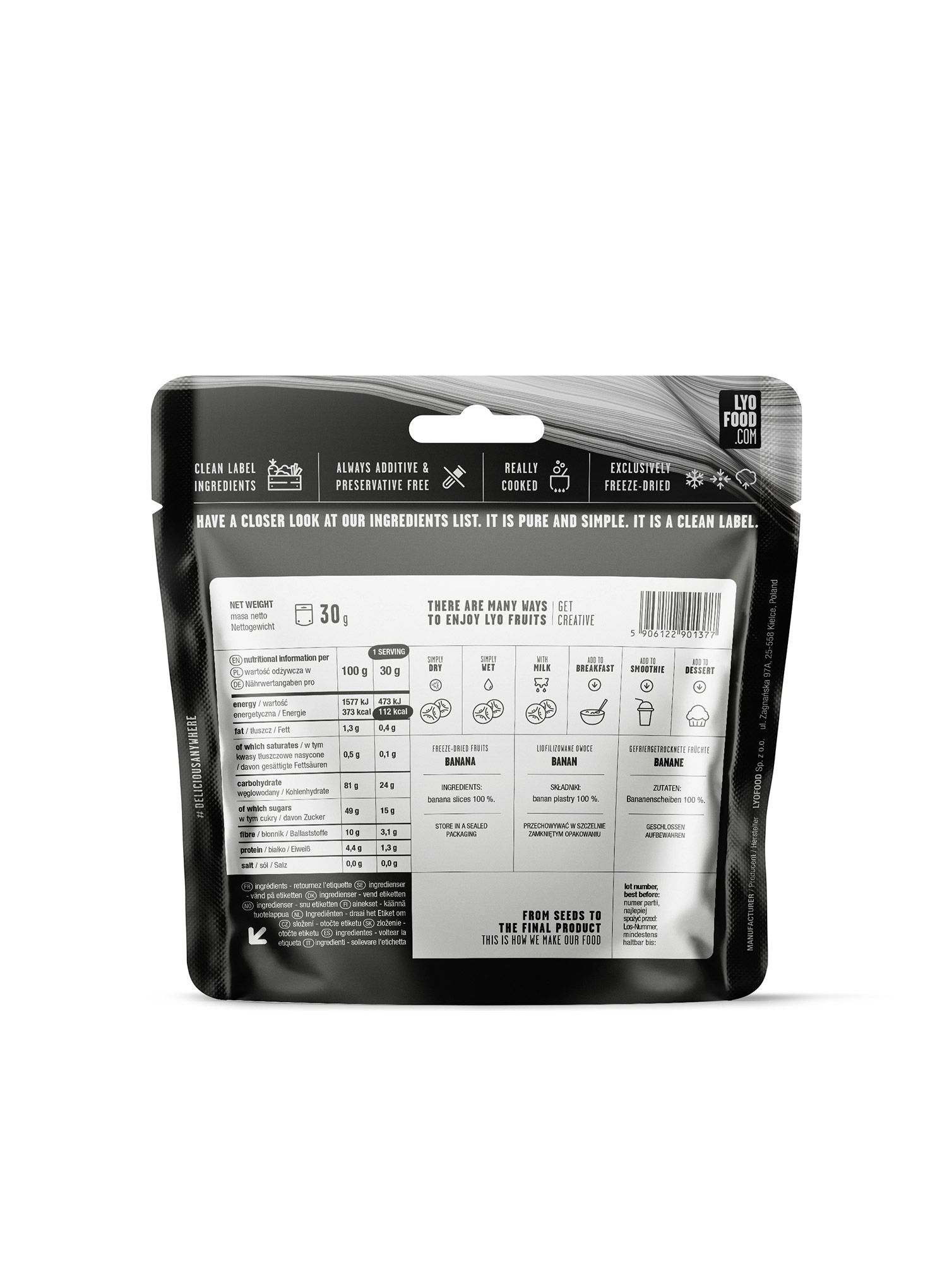 Prigrizek LYOFOOD Liofilizirana banana 30g