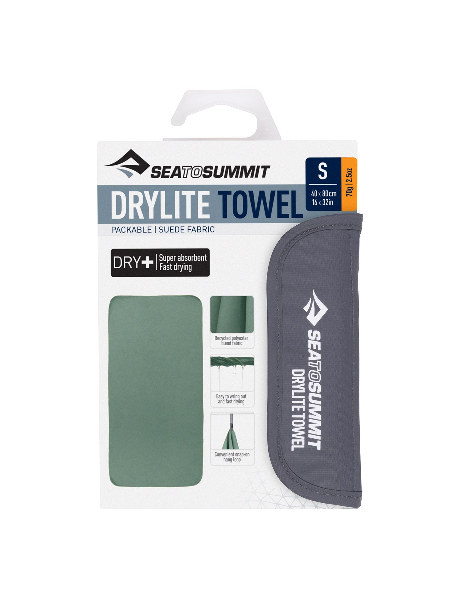Pohodniška brisača Sea To Summit DryLite Towel S - sage
