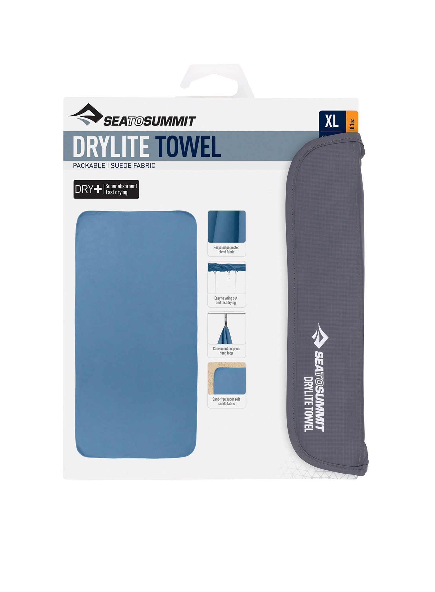 Pohodniška brisača Sea To Summit DryLite Towel XL - moonlight