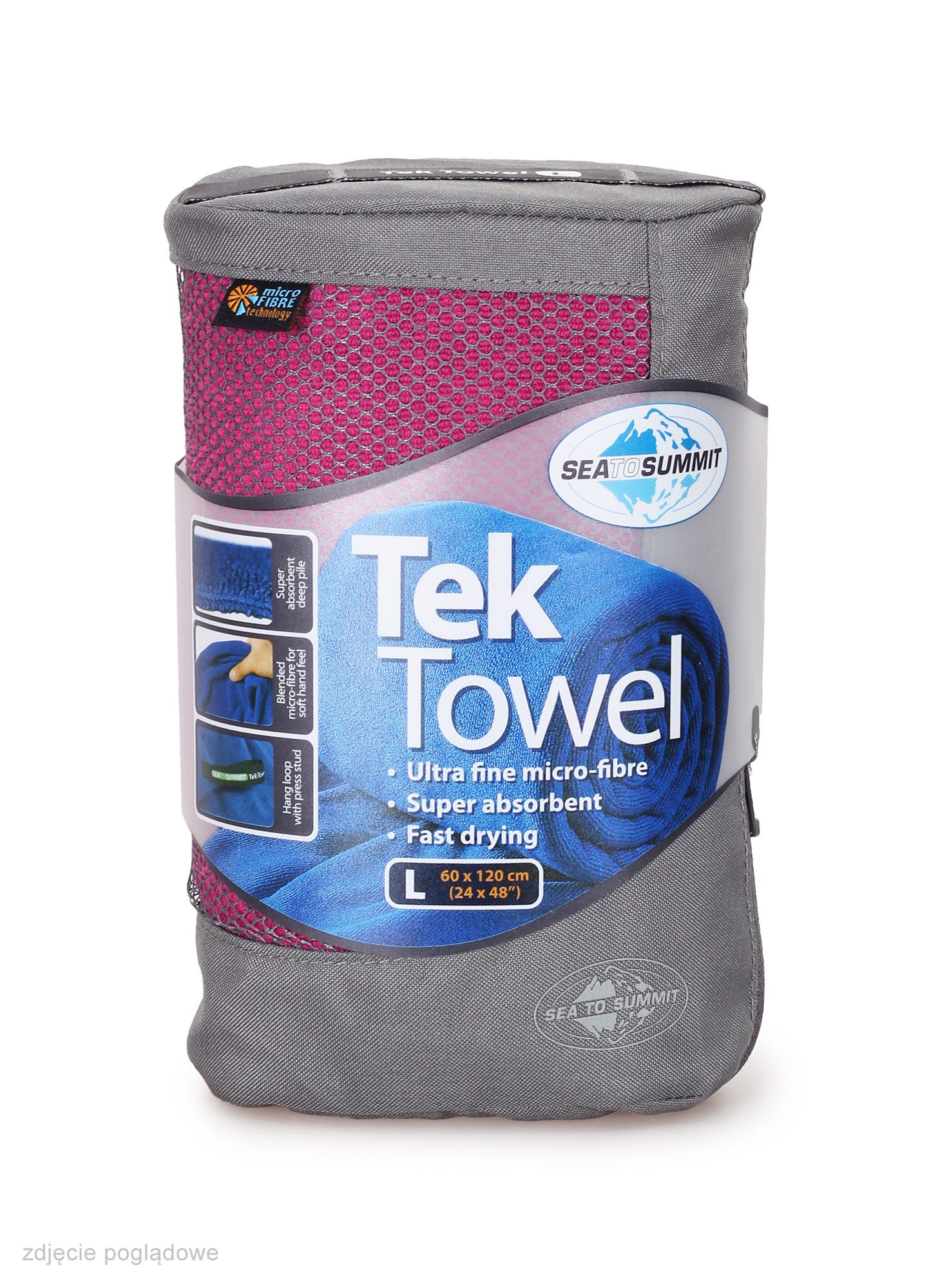Pohodniška brisača Sea To Summit Tek Towel S - berry