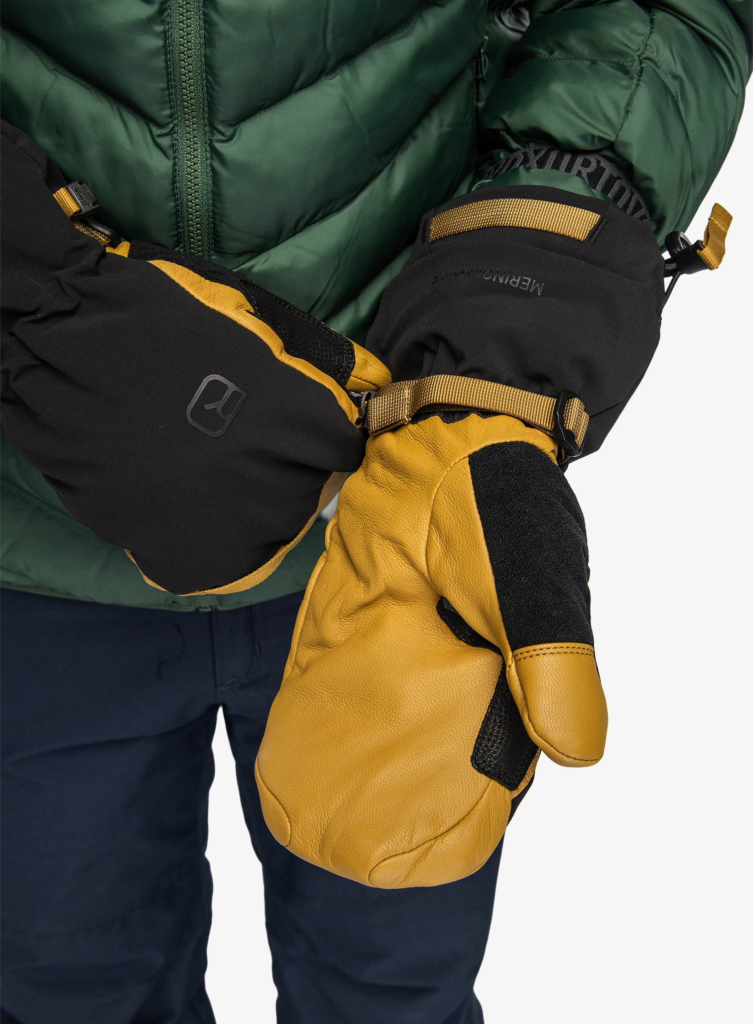 Smučarske rokavice Ortovox Merino Freeride Mitten - wild cumin