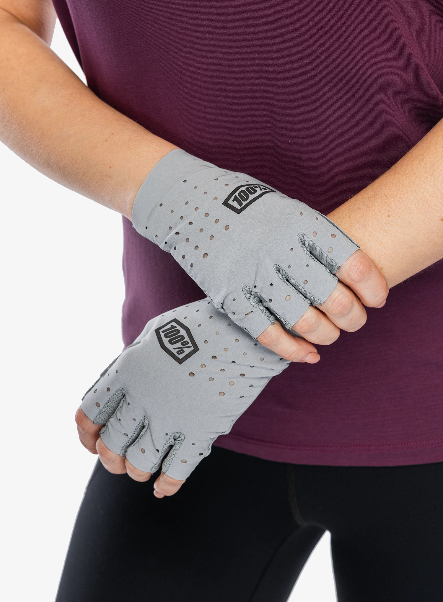 Ženske rokavice brez prstov 100% Sling Bike Short Finger Gloves - grey