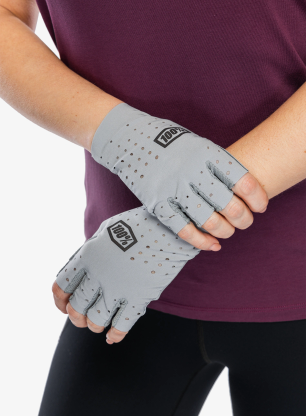 Ženske rokavice brez prstov 100% Sling Bike Short Finger Gloves - grey