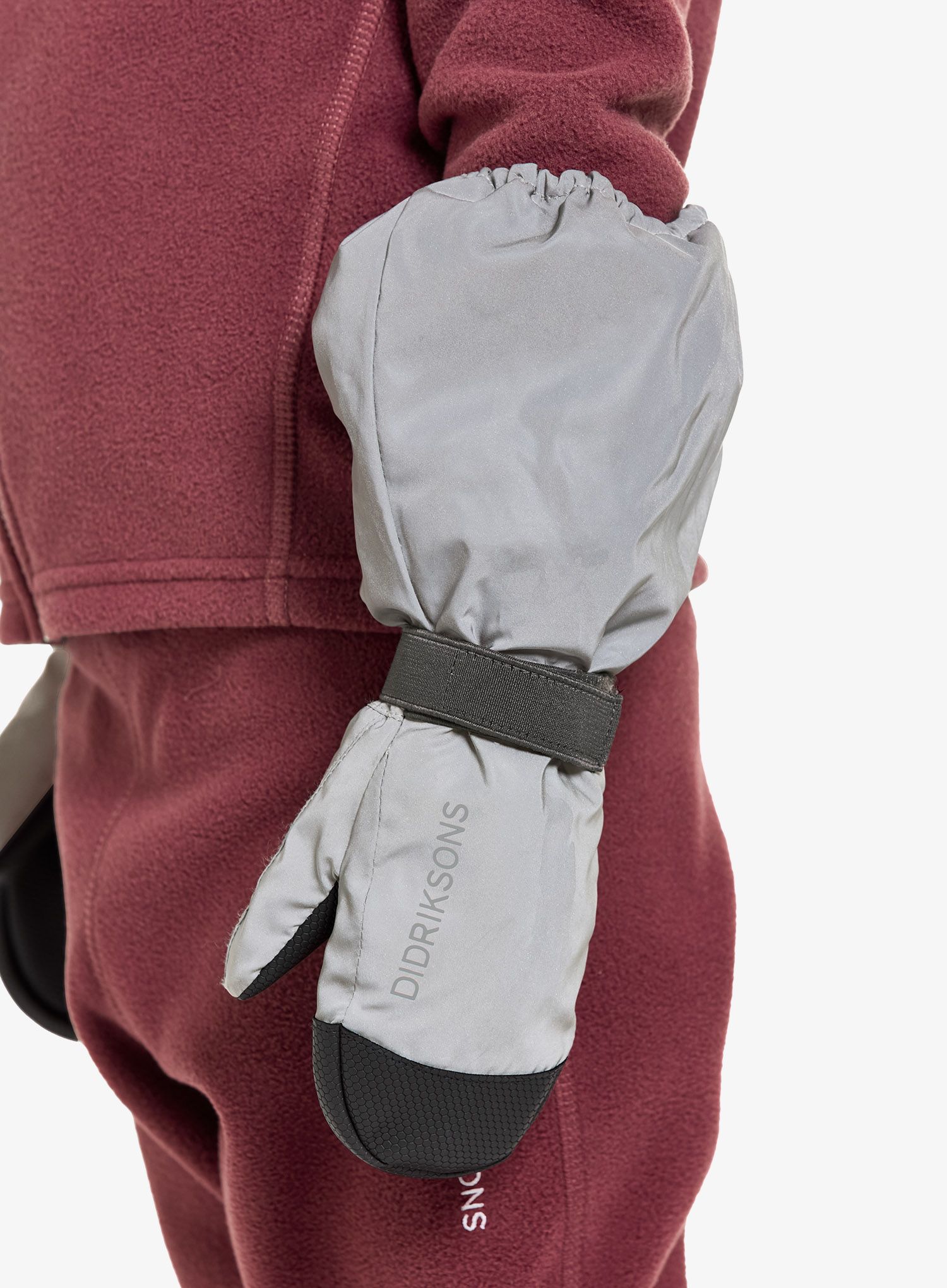 Otroške rokavice Didriksons Biggles Reflective Mitten - silver