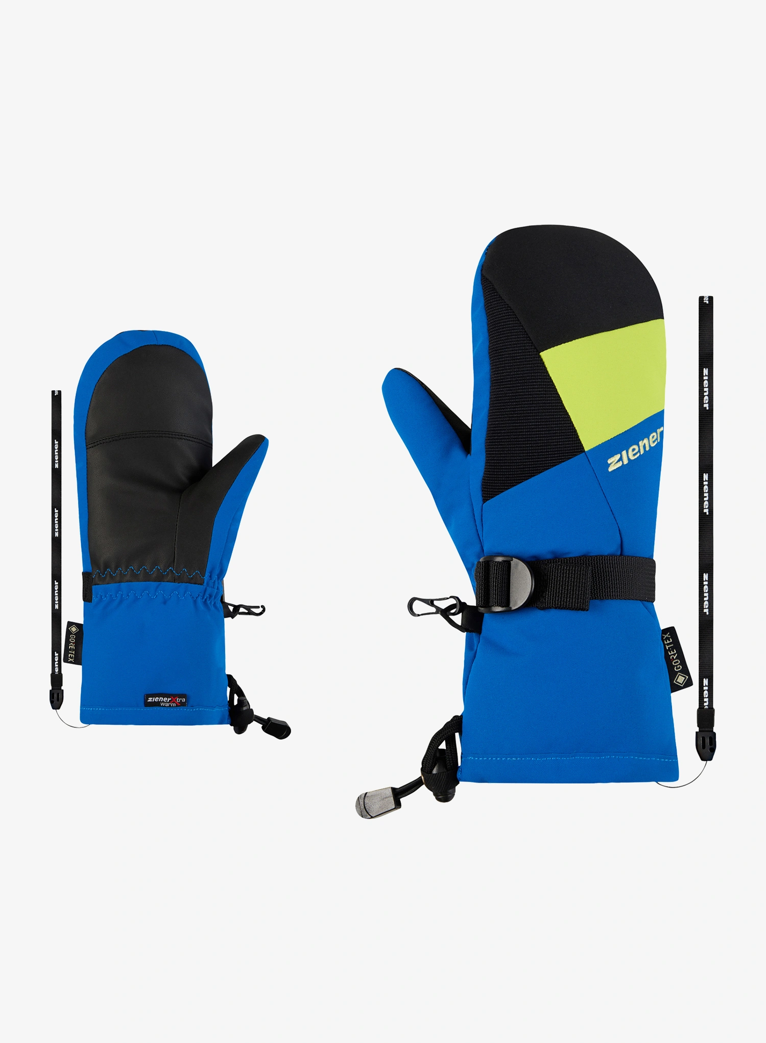 Otroške rokavice Ziener Lanic GTX + Gore Plus Warm Mitten Junior - black/persian blue