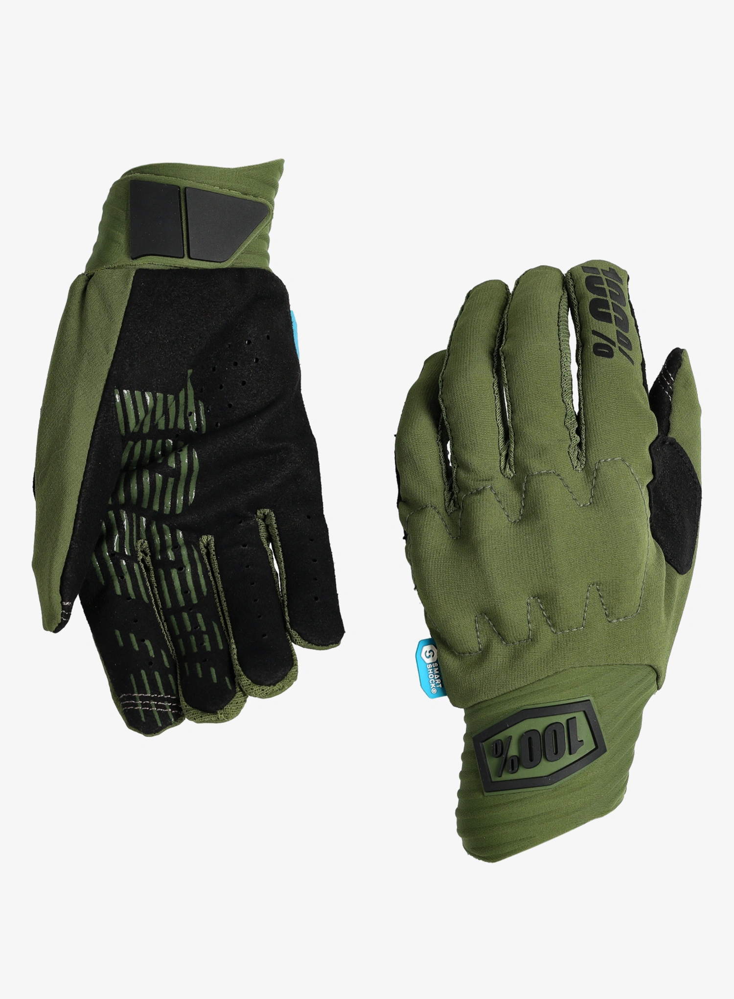 Kolesarske rokavice 100% Cognito Smart Shock - army green