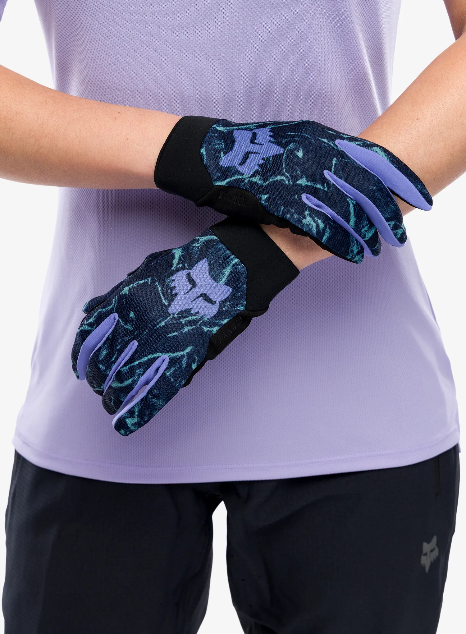 Ženske kolesarske rokavice Fox Ranger Glove Image Print - arctic blue