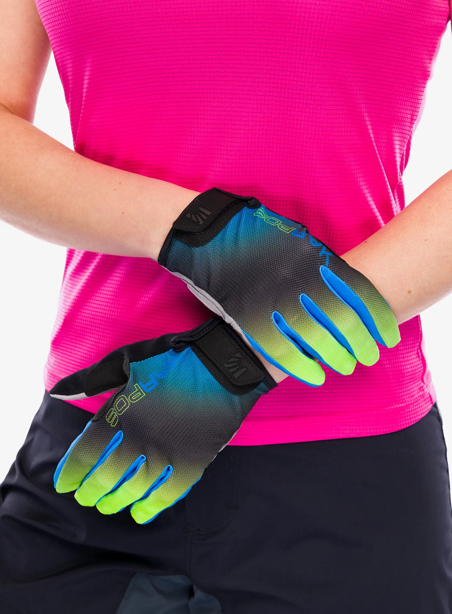 Kolesarske rokavice Karpos Federia Glove - indigo b/black/green fluo