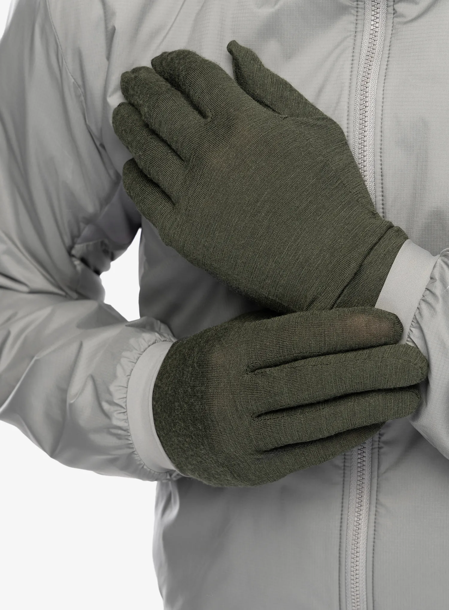 Volnene rokavice Salewa Cristallo Liner Gloves - dark olive