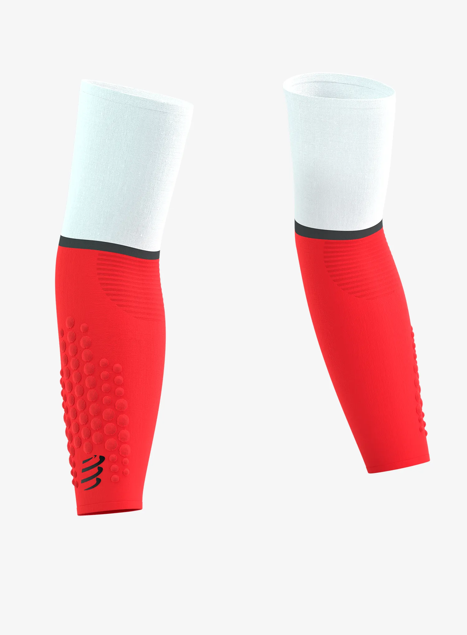 Kompresijski rokavi Compressport ArmForce Ultralight - white/fluo red