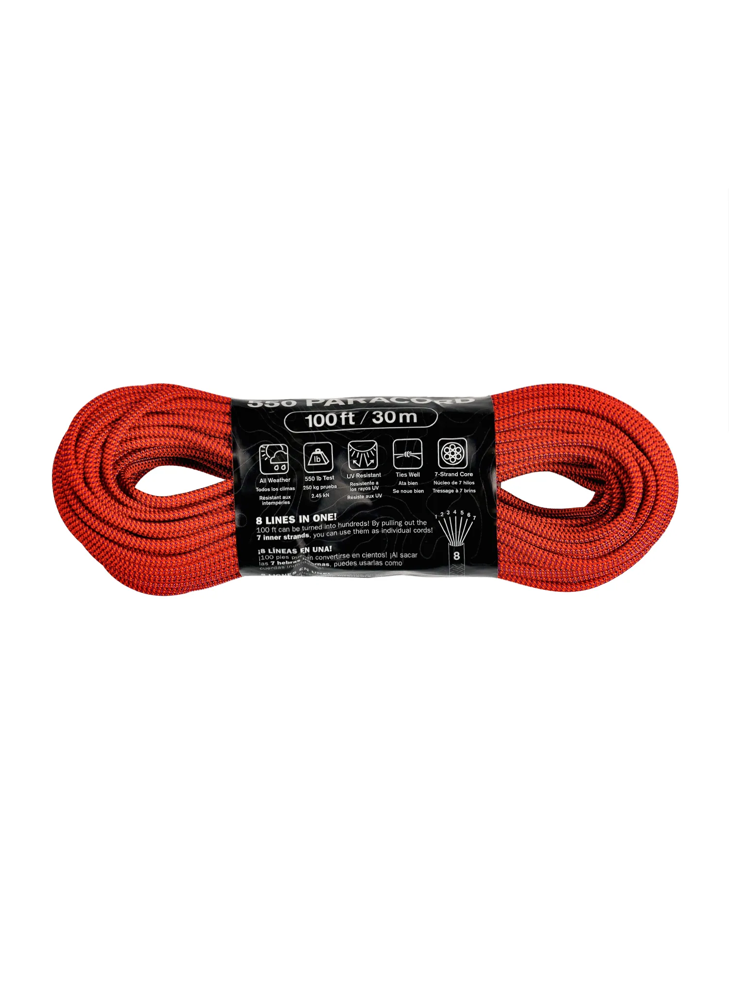 Pomožna vrv Atwood Rope MFG 550 Paracord Color Changing Patterns 30 m - blood moon